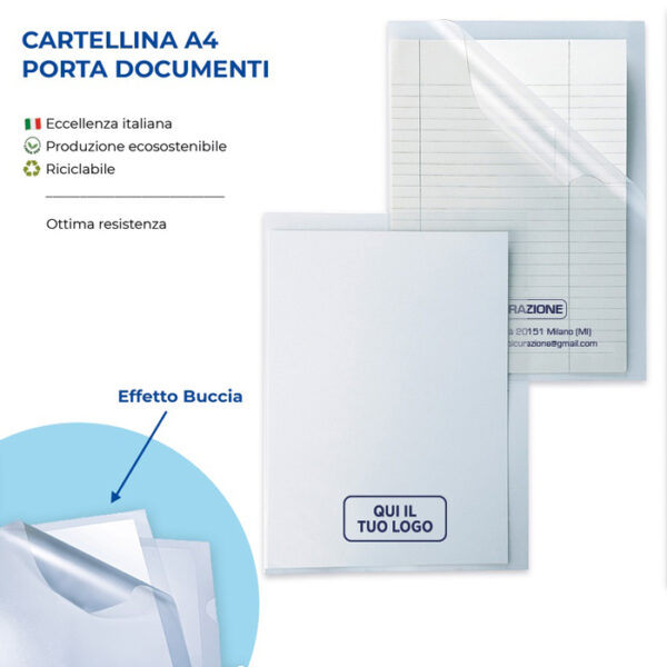 Cartellina porta documenti A4 a L Buccia