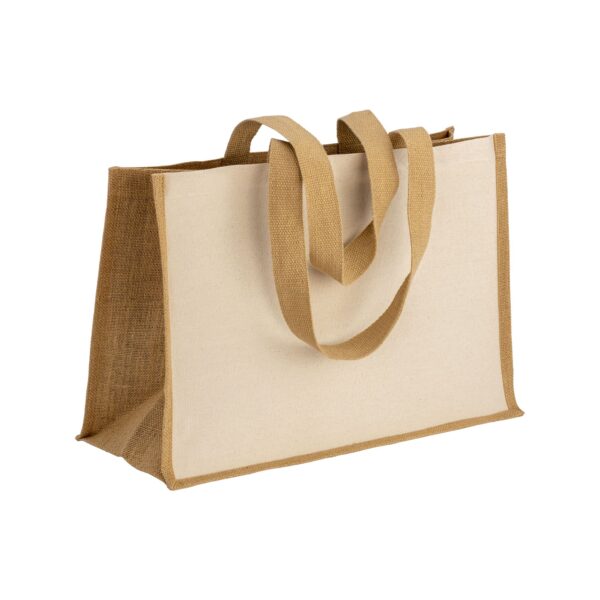 Shopper in juta e cotone natural