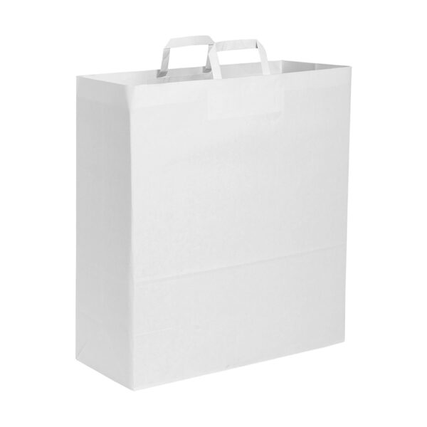 Borsa in carta bianca Maniglia Piatta 45x48x15 cm