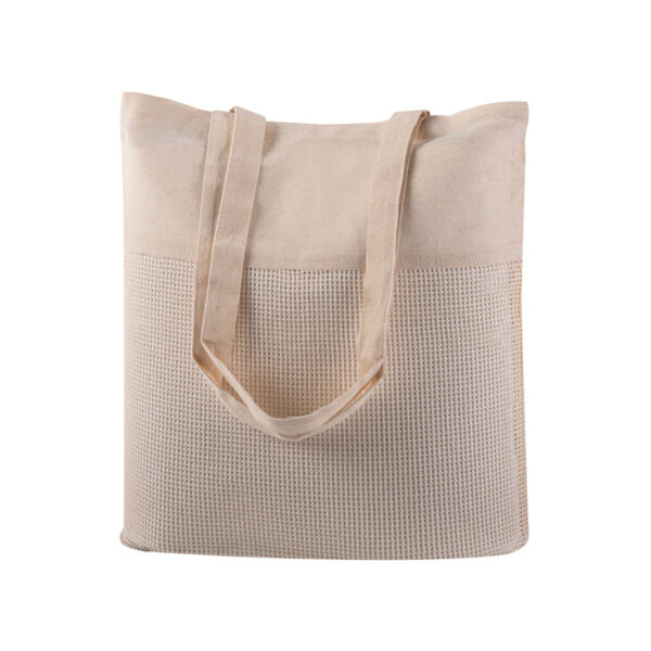 Shopper in cotone naturale con trama a rete