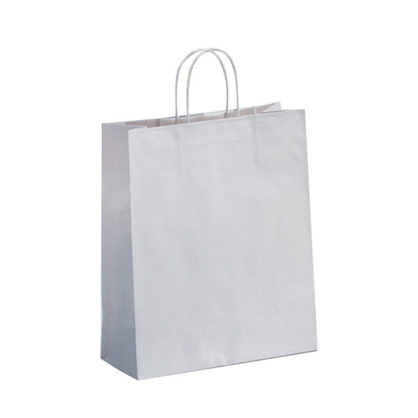 Shopper maniglia ritorta bianco 28x39x10