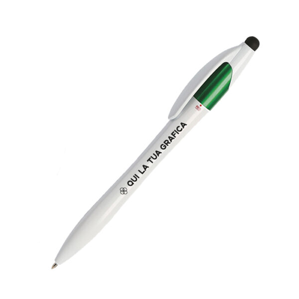 Penna in plastica a 3 colori con touch