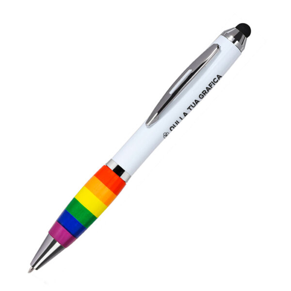 Penna a sfera arcobaleno con touch screen