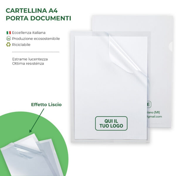 Cartellina porta documenti A4 a L Liscio