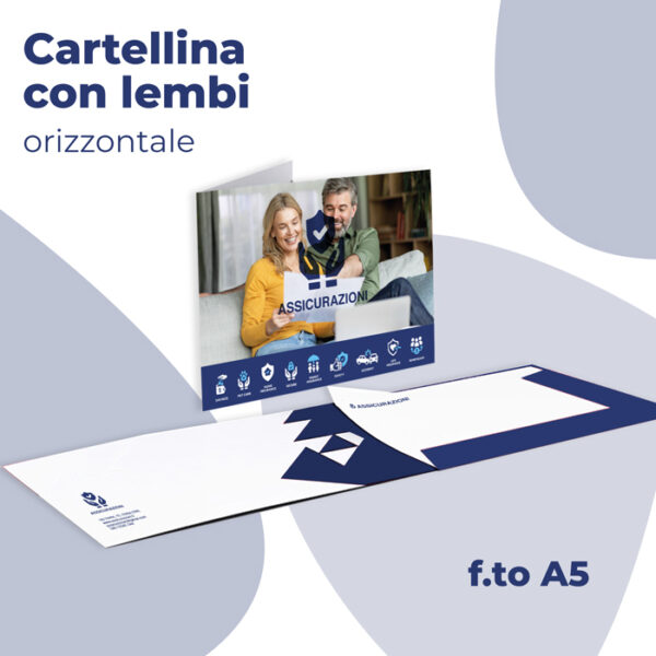 Cartellina A5 porta documenti con lembi orizzontale