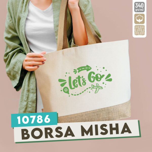 Borsa in cotone canvas e juta